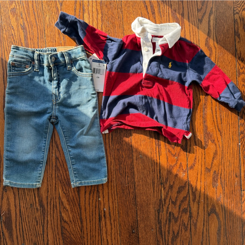 Ralph Lauren Blue Kids Jeans and Shirt